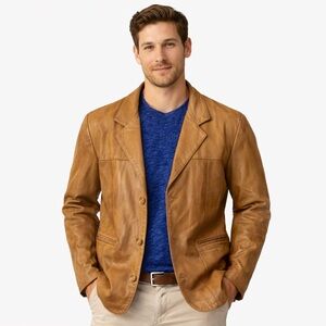 Vintage Bettina Rizzi Brazilian Italian Leather Jacket Blazer Medium